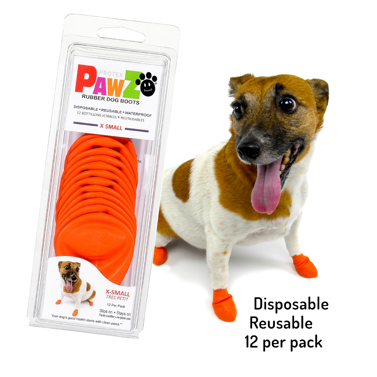 Pawz Natural Rubber Dog Boots 12 pack