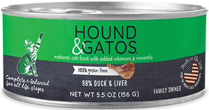 Hound & Gatos Canned Cat Food 5.5oz Duck & Liver - Paw Naturals