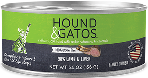 Hound & Gatos Canned Cat Food 5.5oz Lamb & Liver - Paw Naturals