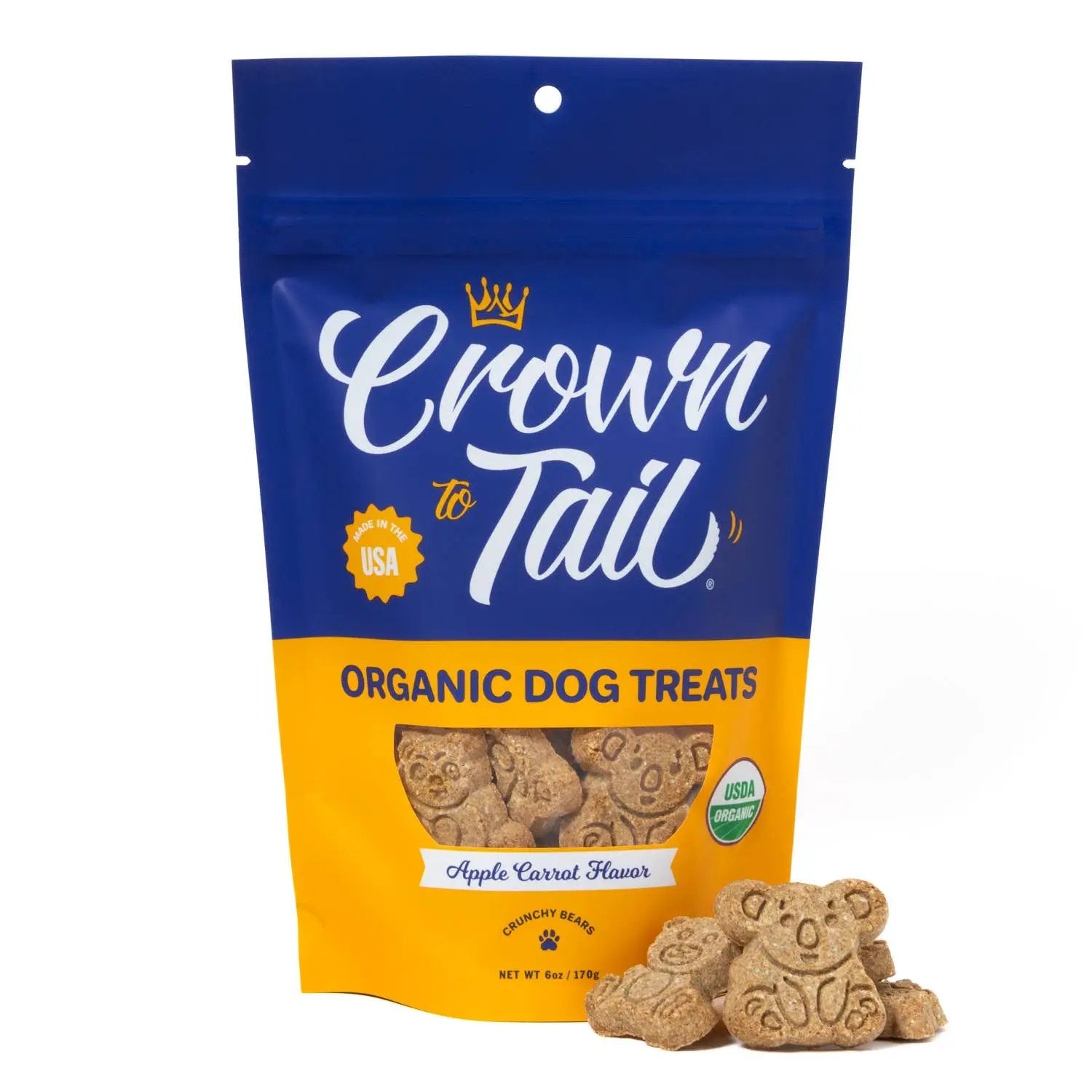 Crown to Tail Organic Apple Carrot Crunchy Dog Treats, 6oz