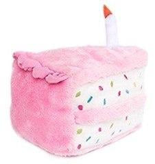ZippyPaws Birthday Cake Pink Dog Toy