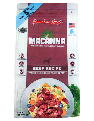 Grandma Lucy's Macanna Beef Raw Freeze-Dried Dog Food 1lb - Paw Naturals