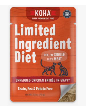 Koha Limited Ingredient Shredded 2.8oz Cat Pouches Chicken - Paw Naturals
