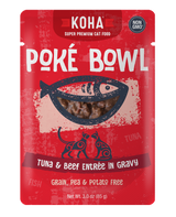 Koha Poke Bowl Entree in Gravy 2.8oz Cat Pouches Tuna & Beef - Paw Naturals
