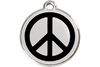 Red Dingo Enamel Pet ID Tag - 1PC - Peace Sign Black / Large - Paw Naturals