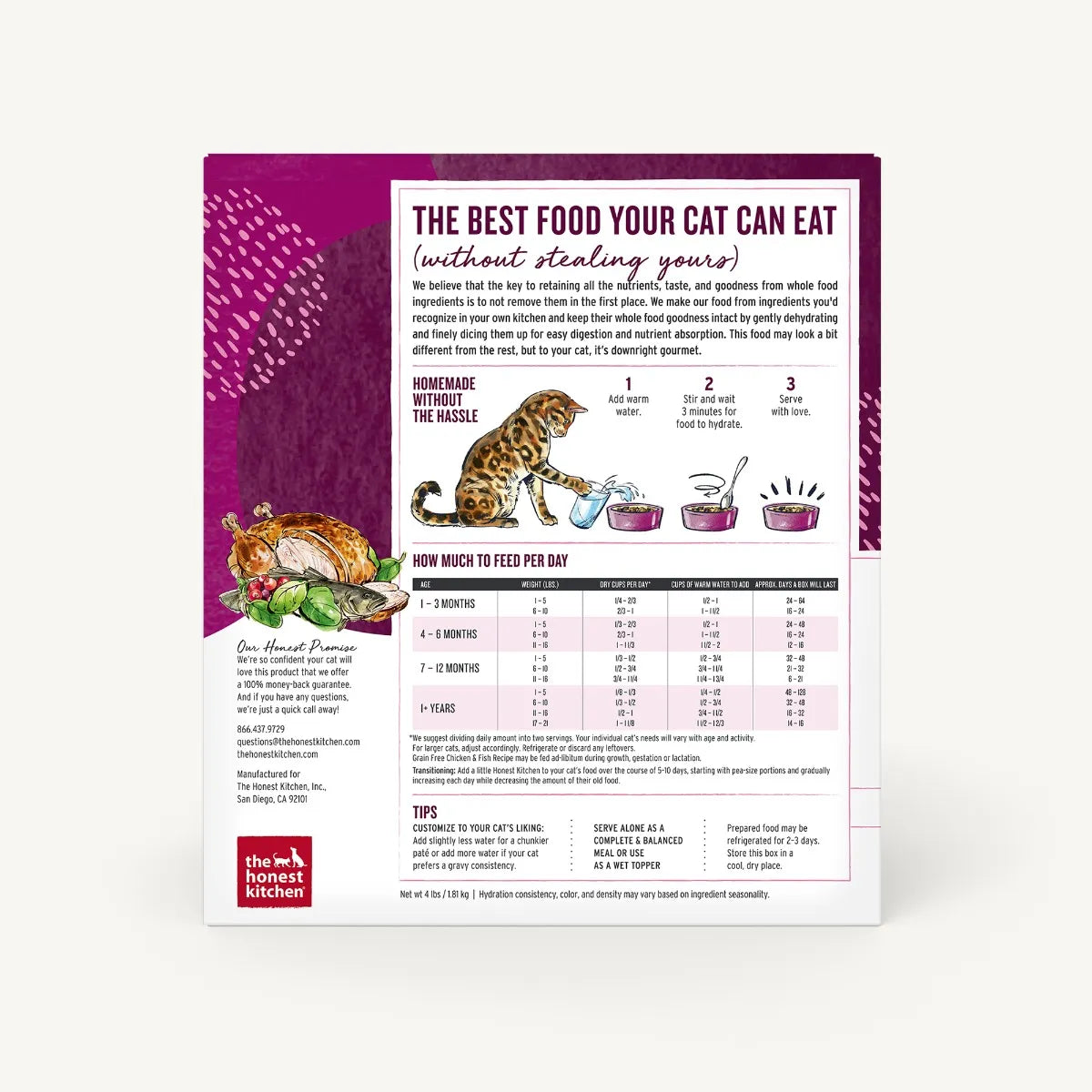 Honest Kitchen Grain Free Chicken & Fish Dehydrated Cat Food - Paw Naturals