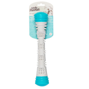 Messy Mutts Totally Pooched Chew n' Squeak Stick Dog Toy