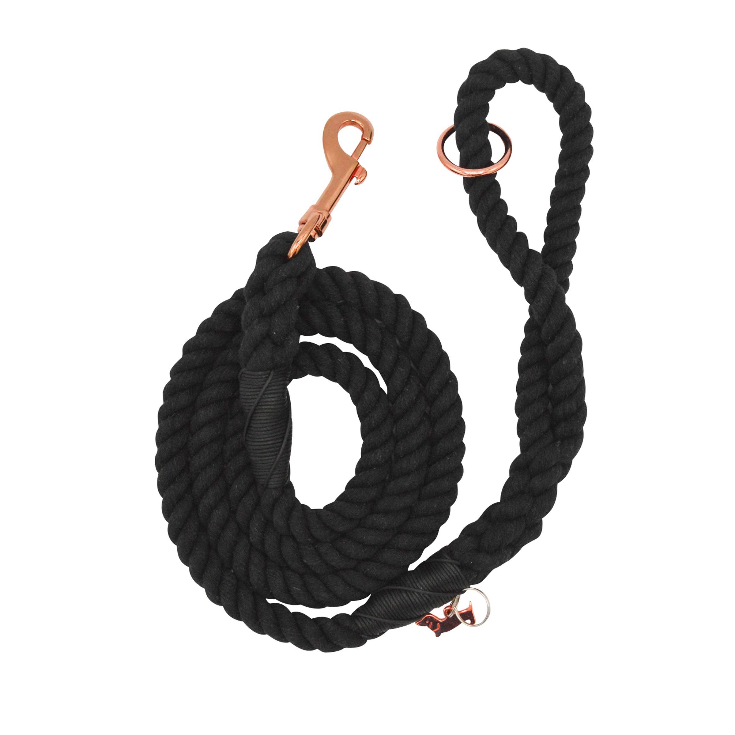 SASSY WOOF Noir Dog Rope Leash