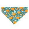 Made By Cleo - "Pumpkin Patch - Teal" - Fall Bandana for Cats + Small Dogs