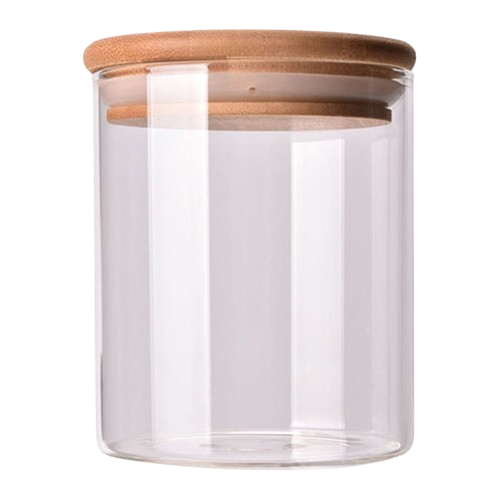 Sparky & Co Cylinder Glass Treat Canister With Bamboo Lid 25oz