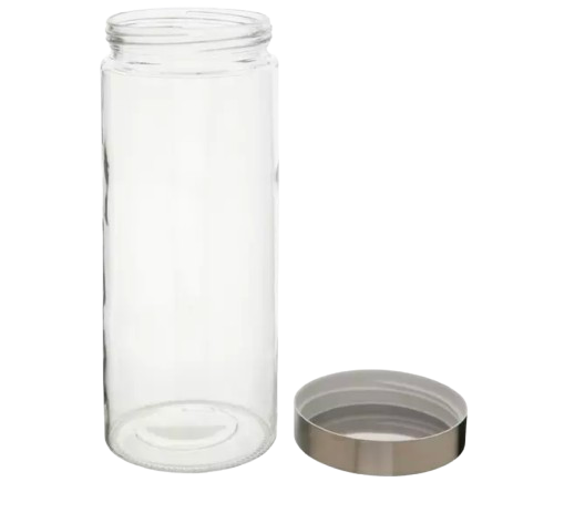 Sparky & Co Cylinder Glass Treat Canister With Metal Screw-Top Lid 75oz