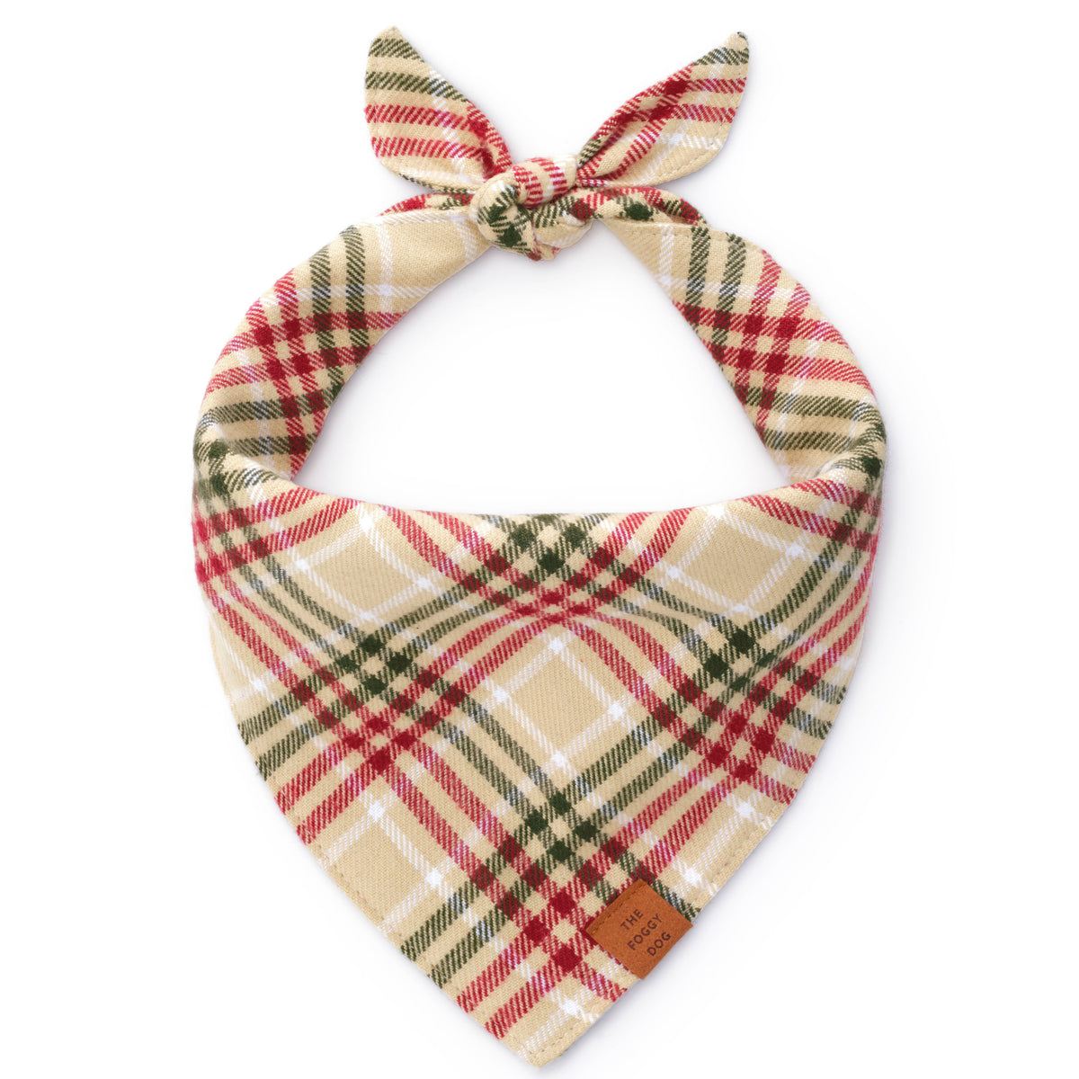 The Foggy Dog - Eggnog Plaid Flannel Holiday Dog Bandana