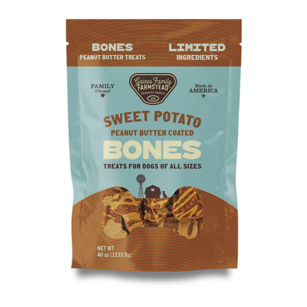 Gaines Family Farmstead Bones Peanut Butter Coated Sweet Potato 8oz Dog Treat