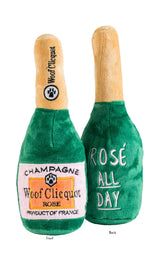 Haute Diggity Dog Woof Clicquot Rose' Champagne Bottle Squeaker Dog Toy