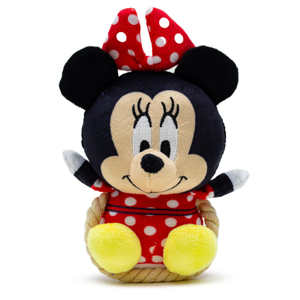 Buckle-Down Minnie Mouse Sitting Pose Pet Toy, Plush with Rope, Disney Dog Toy