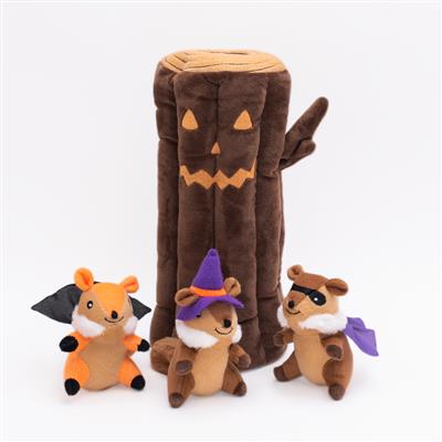 ZippyPaws Burrows Halloween Haunted Log Interactive Dog Toy
