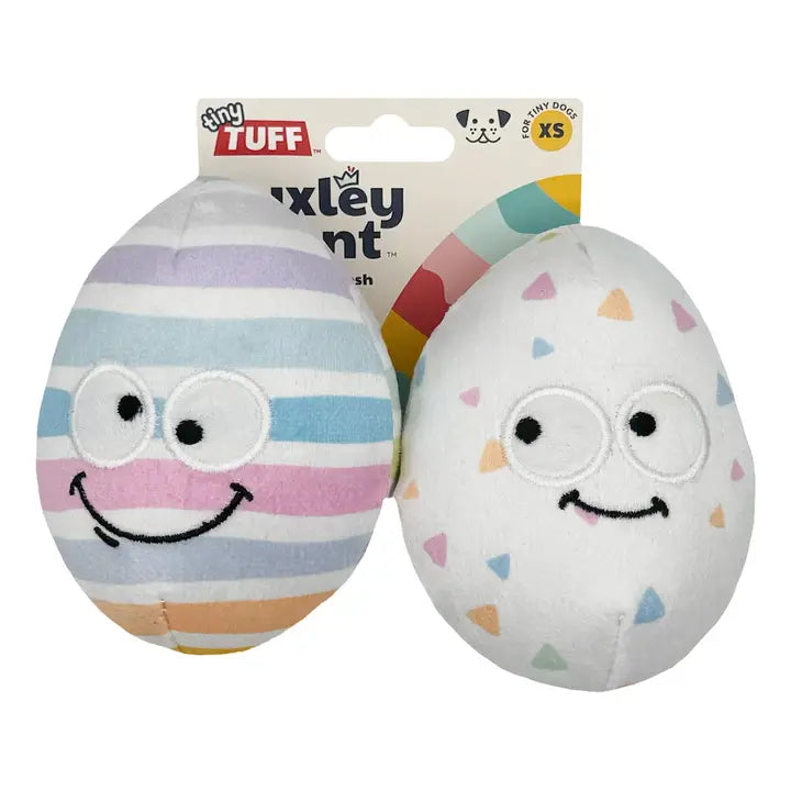 Huxley & Kent Tiny Tuff Squeaky Eggs 2pk Dog Toy