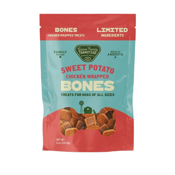 Gaines Family Farmstead Bones Chicken Wrapped Sweet Potato 8oz Dog Treat