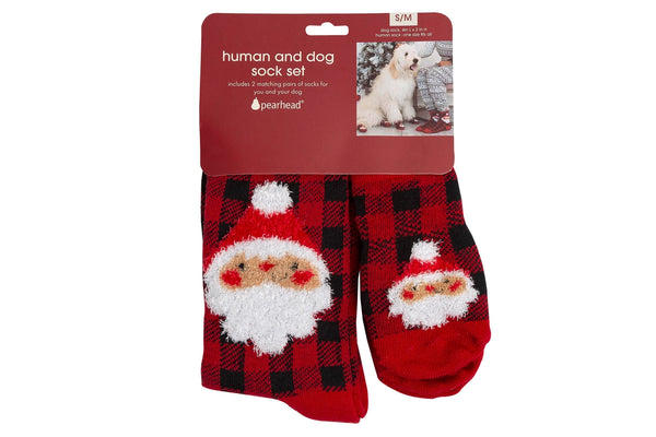 Pearhead Matching Holiday Human and Dog Sock Set