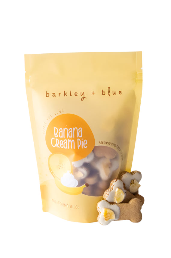 Barkley & Blue Banana Cream Pie Treats Dog Bone Biscuits