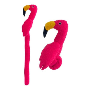 fabdog Twisty Flamingo Plush Dog Toy