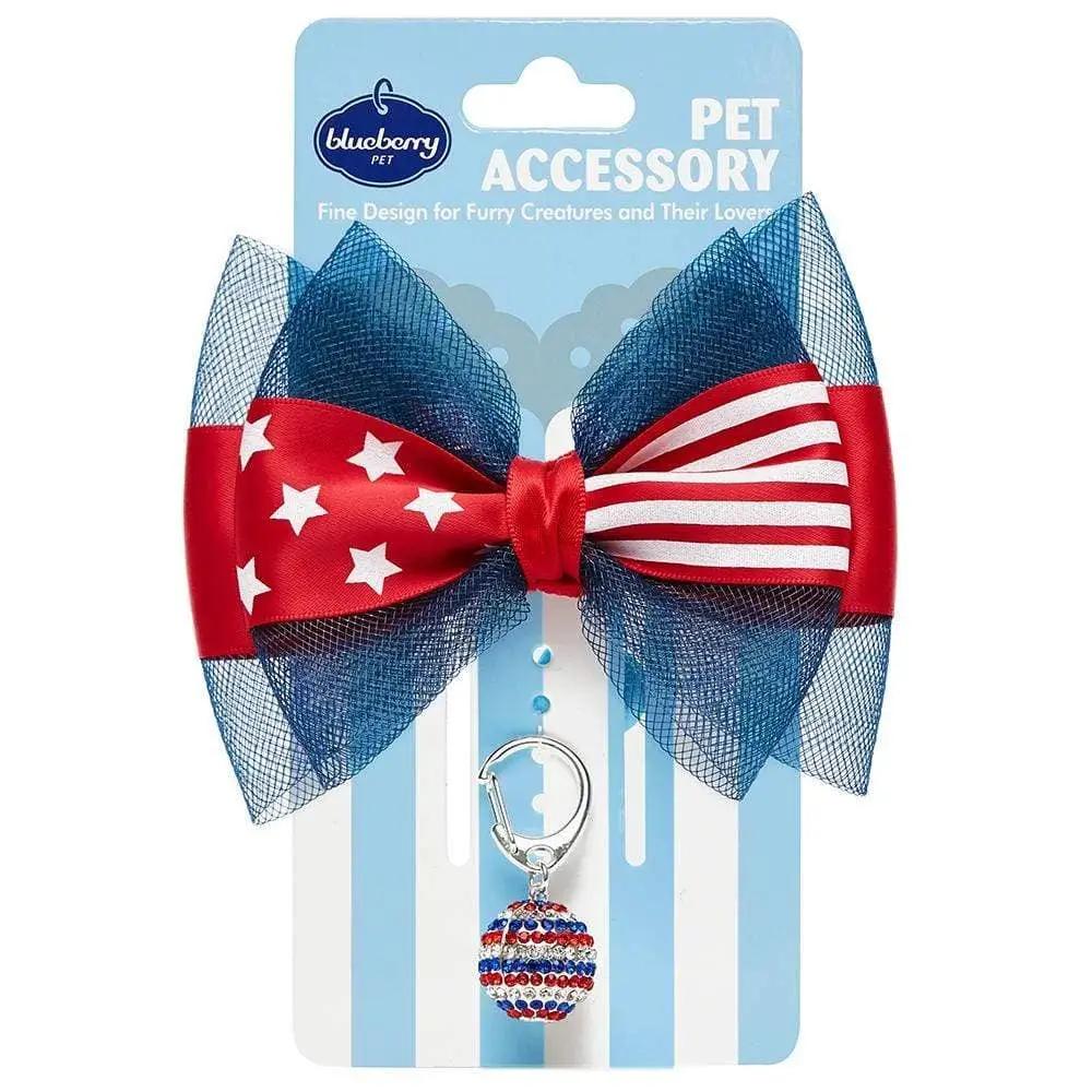 Blueberry Pet American Flag Collar Accessory Set