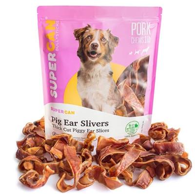 SuperCan Pig Ear Slivers 1lb Bag Dog Treat