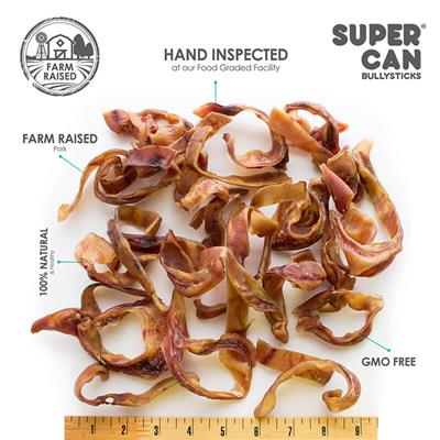 SuperCan Pig Ear Slivers 1lb Bag Dog Treat