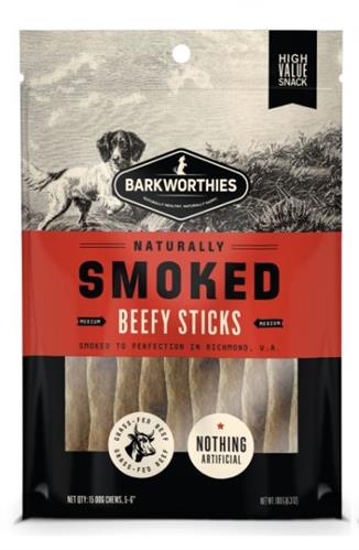 Barkworthies Naturally Smoked Beefy Sticks 15pk