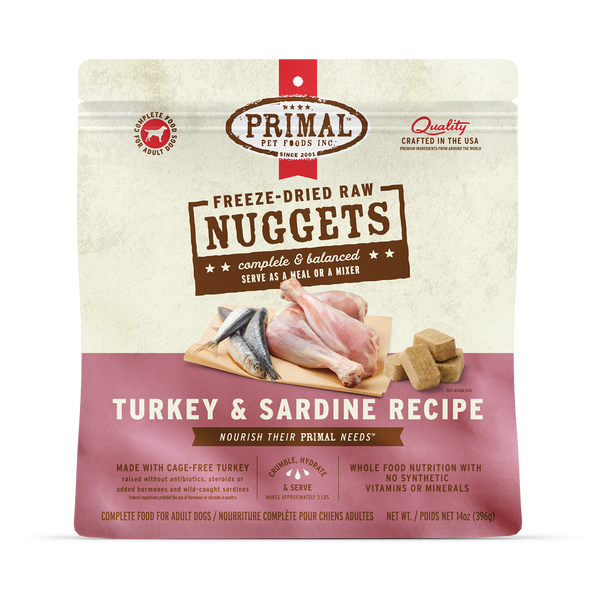 Primal Raw Freeze-Dried Dog Food Turkey Sardine