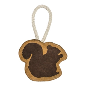 Territory Natural Leather Tug Squirrel 8" Dog Toy