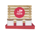 Red Dog Treat Jar Bar w/ Bamboo Canisters