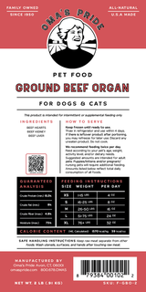 Oma's Pride Raw Frozen Ground Beef Organ Meat 2lb