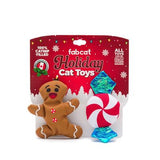 fabcat Holiday Gingerbread + Peppermint 2pk Cat Toys