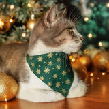 Made By Cleo - "Juniper" - Snowflake Holiday Bandana for Cats + Small Dogs
