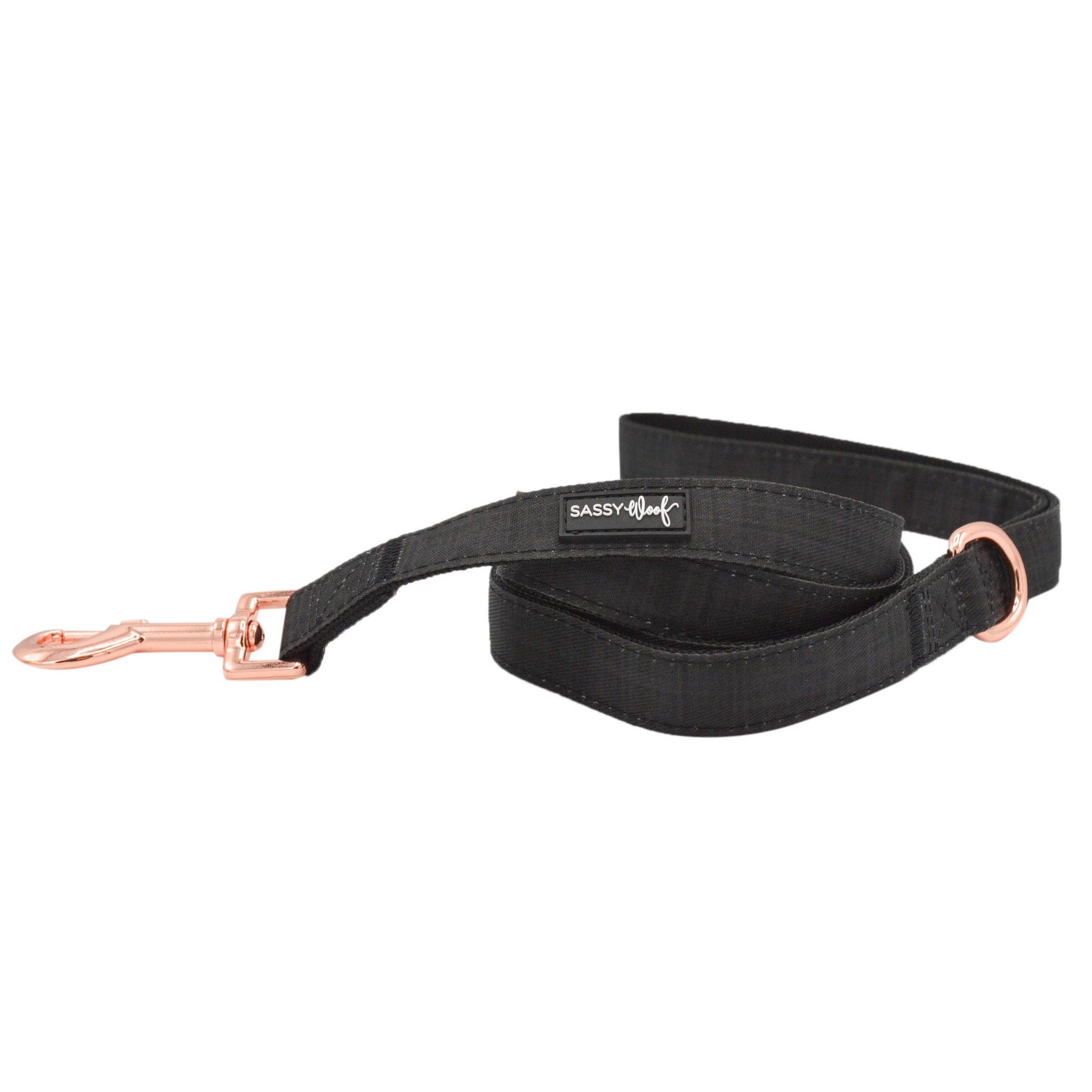 SASSY WOOF Baby Got Black Dog Leash