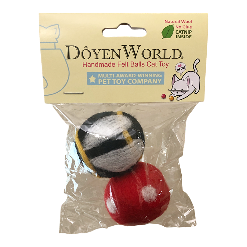 DoyenWorld Felt Ball Catnip Bee Cat Toys