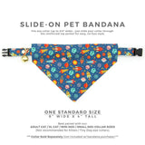 Made By Cleo - "Retro Rockets" - Blue Space Bandana for Cats + Small Dogs