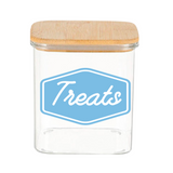 Sparky & Co Tall Rectangular Glass "Treats" Canister 37oz