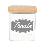 Sparky & Co Tall Rectangular Glass "Treats" Canister 37oz