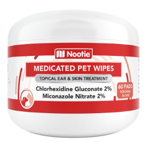 Nootie Dermatology Solutions Antimicrobial Wipes 60ct for Dogs & Cats