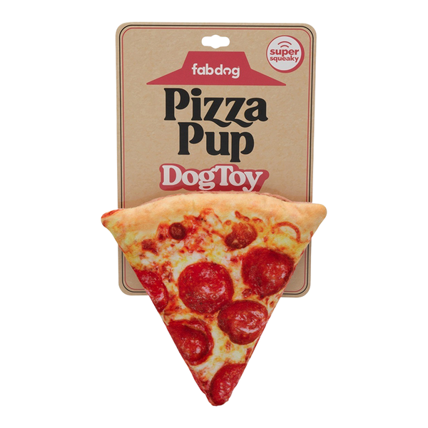 fabdog Pizza Pup Squeaky Dog Toy