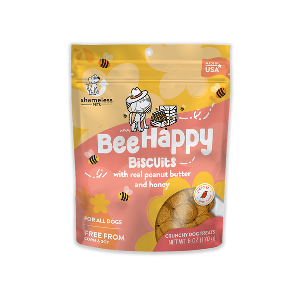 Shameless Pets Bee Happy Biscuits Crunchy Dog Treats