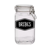 Sparky & Co "Bribes" Glass Treat Canister Jar With Latch-Style Lid 44oz
