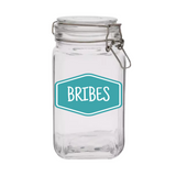 Sparky & Co "Bribes" Glass Treat Canister Jar With Latch-Style Lid 44oz