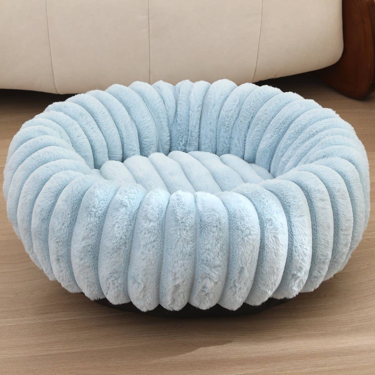 PAWPAW Faux Fur Round Pet Bed