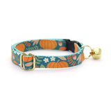 Made By Cleo - "Pumpkin Patch - Teal" - Fall Harvest Cat Collar