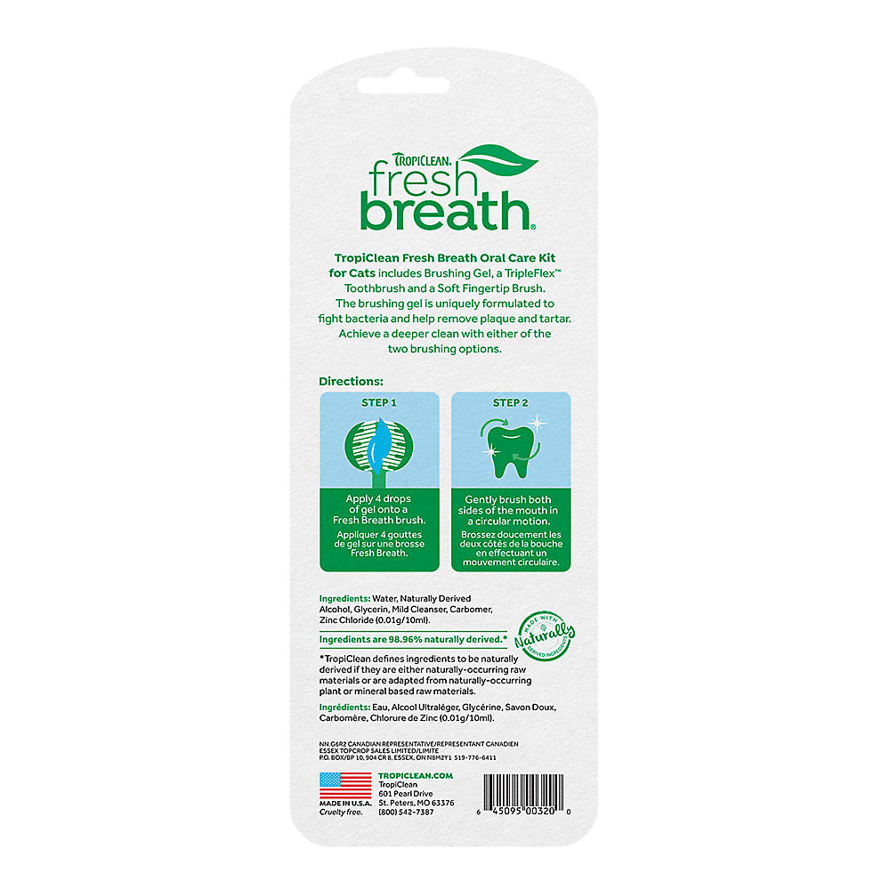 Tropiclean Fresh Breath Cat Oral Care Kit 2oz