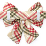 The Foggy Dog - Eggnog Plaid Flannel Holiday Lady Dog Bow