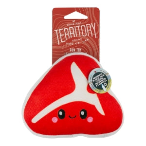 Territory Plush Squeaker Steak 5.5" Dog Toy